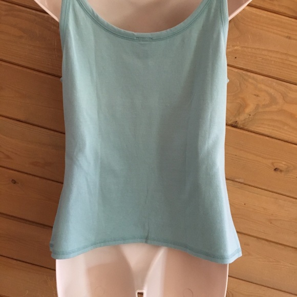 Eileen Fisher Mint Green Cotton Blend Basic Sleeveless Tank Casual Layer Top M - Picture 6 of 7